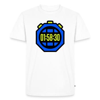 Stopwatch Best Time Half Marathon - Men's Premium Organic T-Shirt - white - Front - Nico (187cm)