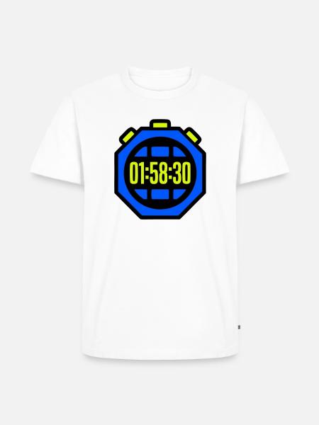 Stopwatch Best Time Half Marathon - Men's Premium Organic T-Shirt - white