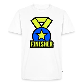 Étoile de la médaille de Finisher Fier - T-shirt Premium bio Homme - blanc - Devant - Nico (187cm)