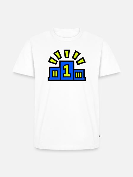 Winner Podium Place 1 Champion - Men's Premium Organic T-Shirt - white