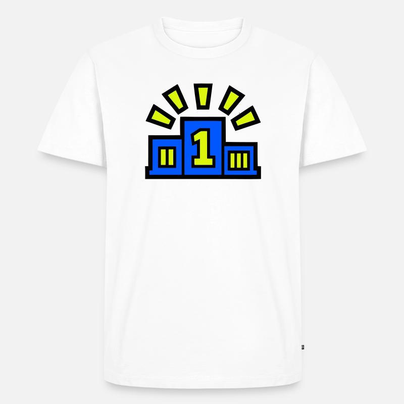 Sieger Podest Platz 1 Champion - Männer Premium Bio T-Shirt - Weiß
