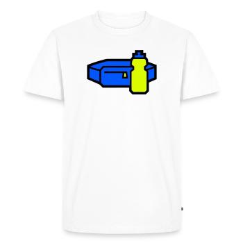 Courroir de ceinture d’hydratation pratique - T-shirt Premium bio Homme - blanc - Devant - Nico (187cm)