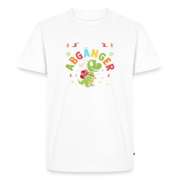 Crèche Élève Dinosaure Maternelle Première Année - T-shirt Premium bio Homme - blanc - Devant - Nico (187cm)