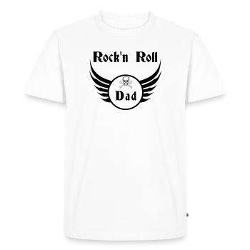 Papa Rock and Roll Ailes de Crâne - T-shirt Premium bio Homme - blanc - Devant - Nico (187cm)
