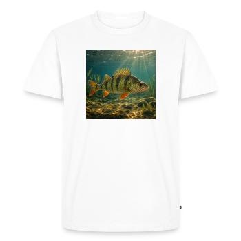 Perch in sunlight underwater - Men's Premium Organic T-Shirt - white - Front - Nico (187cm)