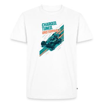 Loaded, tuned, unstoppable | RC Buggy - Men's Premium Organic T-Shirt - white - Front - Nico (187cm)