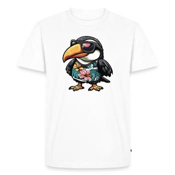 Toucan Bird Comic Holiday - Men's Premium Organic T-Shirt - white - Front - Nico (187cm)
