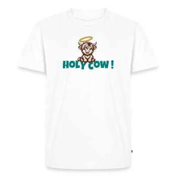 Dessin animé Holy Cow Halo - T-shirt Premium bio Homme - blanc - Devant - Nico (187cm)