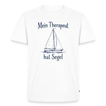 Graphique drôle de voilier drôle de voilier - T-shirt Premium bio Homme - blanc - Devant - Nico (187cm)