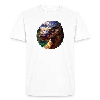 Design of seprent - Men's Premium Organic T-Shirt - white - Front - Nico (187cm)