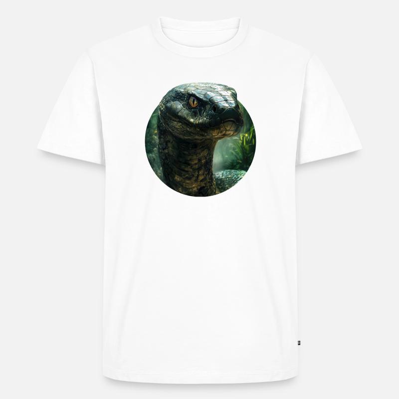 Schlangendesign - Männer Premium Bio T-Shirt - Weiß