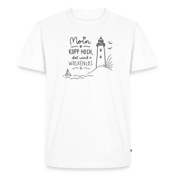 Moin Kopp haut sans nuages - T-shirt Premium bio Homme - blanc - Devant - Nico (187cm)