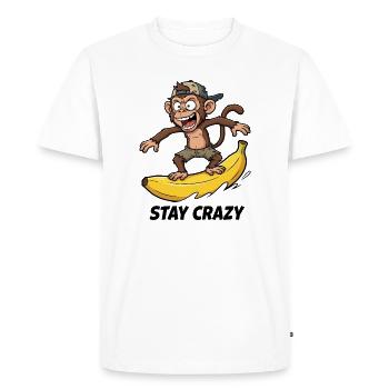 Le singe surfeur de bananes - T-shirt Premium bio Homme - blanc - Devant - Nico (187cm)