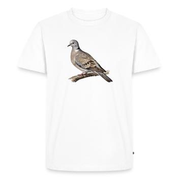 Illustration naturaliste tourterelle - T-shirt Premium bio Homme - blanc - Devant - Nico (187cm)