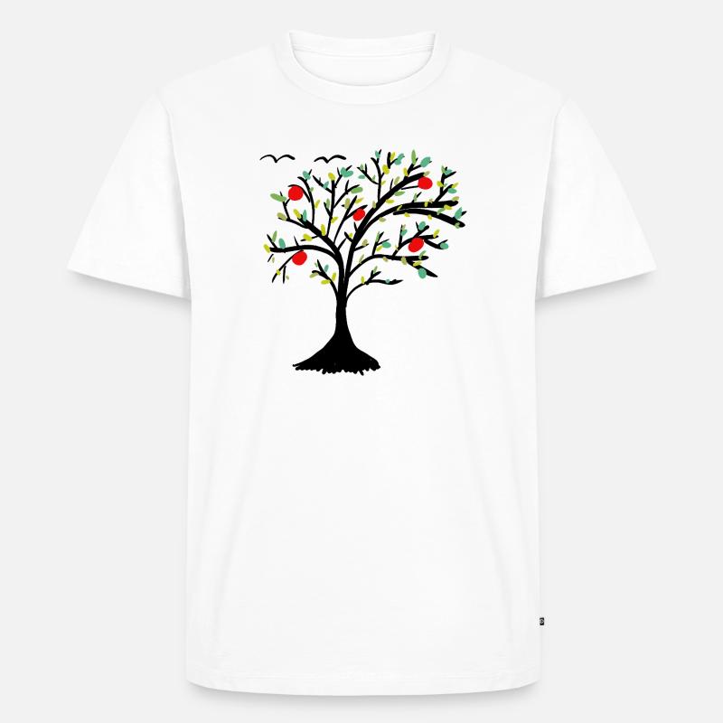 Apfelbaum Baum Garten Apfel  - Männer Premium Bio T-Shirt - Weiß
