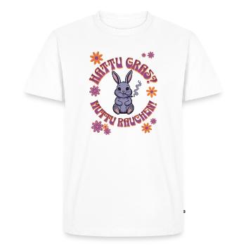 Canabis Rabbit - Hattu Grass ? - T-shirt Premium bio Homme - blanc - Devant - Nico (187cm)
