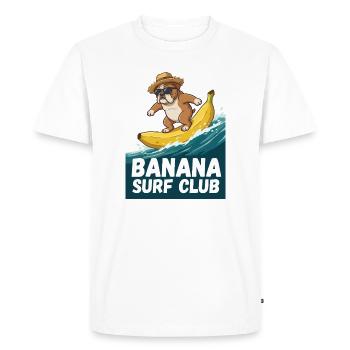 Banana Surf Bulldog - Men's Premium Organic T-Shirt - white - Front - Nico (187cm)