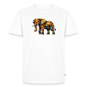 Colorful Geometric Elephant - Men's Premium Organic T-Shirt - white - Front - Nico (187cm)