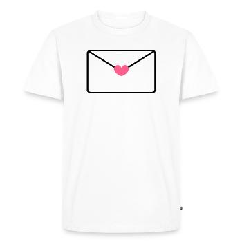 Enveloppe avec le cœur - T-shirt Premium bio Homme - blanc - Devant - Nico (187cm)
