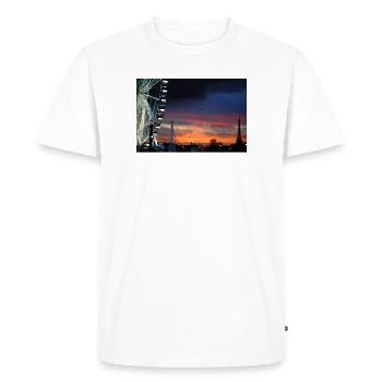 Paris à la grande roue du coucher du soleil - T-shirt Premium bio Homme - blanc - Devant - Nico (187cm)