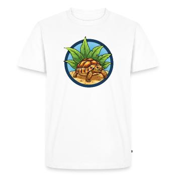 Tortue égyptienne - T-shirt Premium bio Homme - blanc - Devant - Nico (187cm)