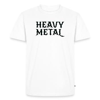 Logo Heavy Metal Gothic - T-shirt Premium bio Homme - blanc - Devant - Nico (187cm)