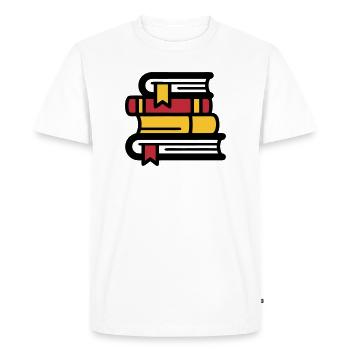 Book Stack Reading BookTok Colorful - Men's Premium Organic T-Shirt - white - Front - Nico (187cm)
