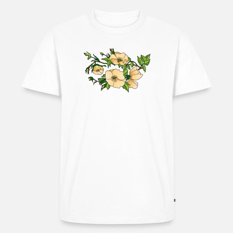 Blumen - Männer Premium Bio T-Shirt - Weiß