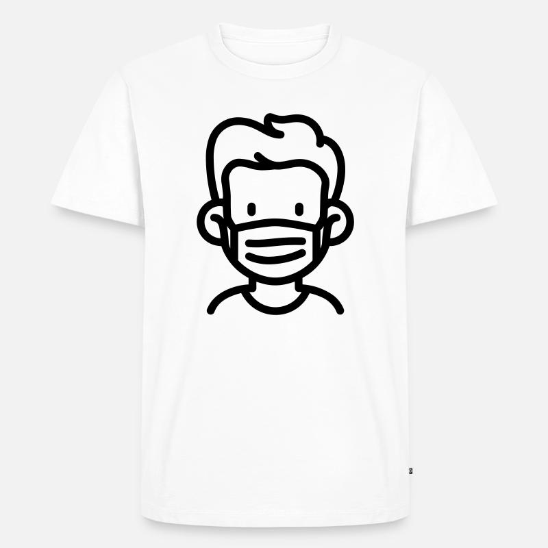Maske - Männer Premium Bio T-Shirt - Weiß