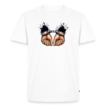Bound Hands Rebellion Design - Men's Premium Organic T-Shirt - white - Front - Nico (187cm)