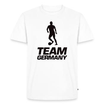 TeamGermany Silhouette Kick - Men's Premium Organic T-Shirt - white - Front - Nico (187cm)
