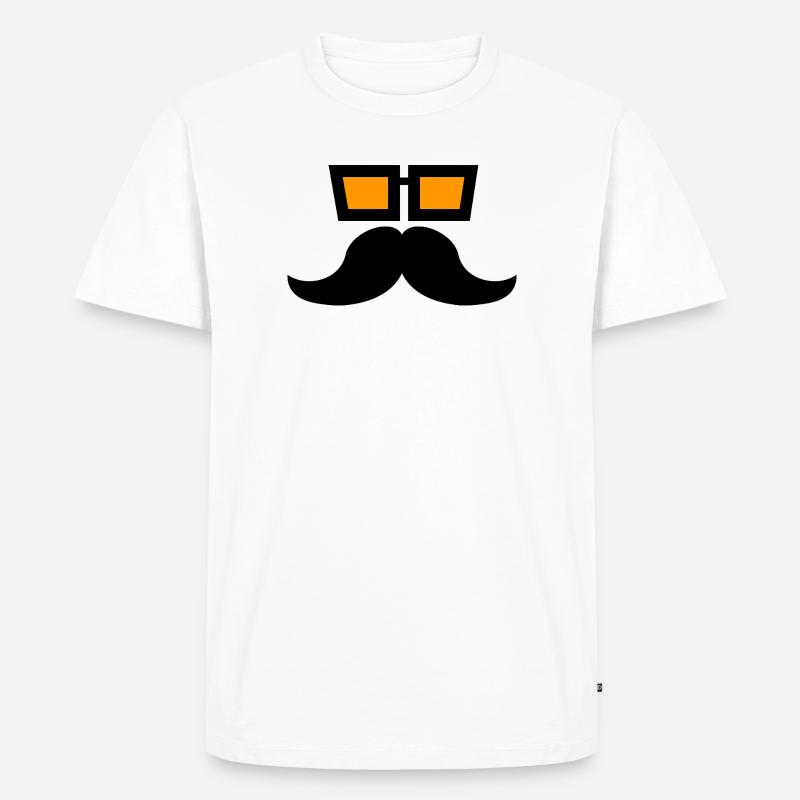 Schnurrbart - Männer Premium Bio T-Shirt - Weiß