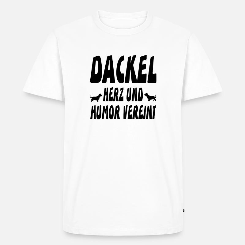 Dackel - Männer Premium Bio T-Shirt - Weiß