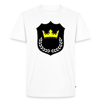 Crown Splendour Yellow Black - Men's Premium Organic T-Shirt - white - Front - Nico (187cm)