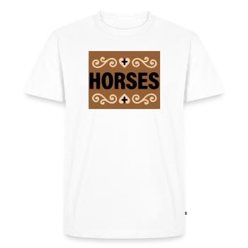 Lettrage des chevaux Retro Riding - T-shirt Premium bio Homme - blanc - Devant - Nico (187cm)