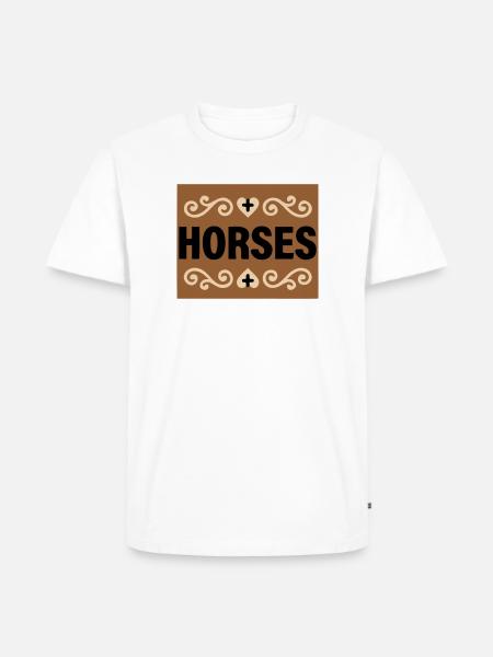 Horses Lettering Retro Riding - Men's Premium Organic T-Shirt - white