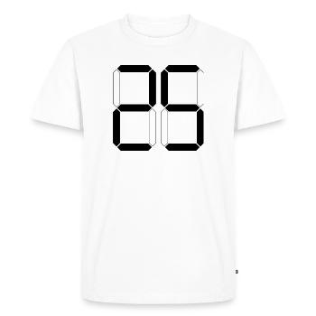 NUMÉRO 25 Vingt-cinq Cadeaux Numériques - T-shirt Premium bio Homme - blanc - Devant - Nico (187cm)