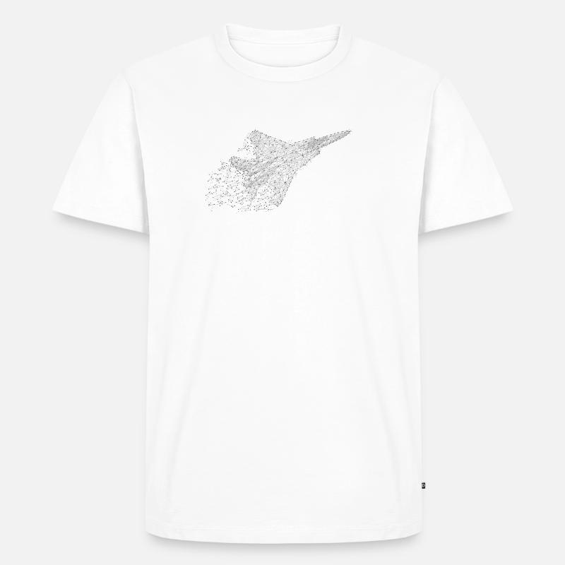 Kampfjet in Low-Poly-Optik - Männer Premium Bio T-Shirt - Weiß