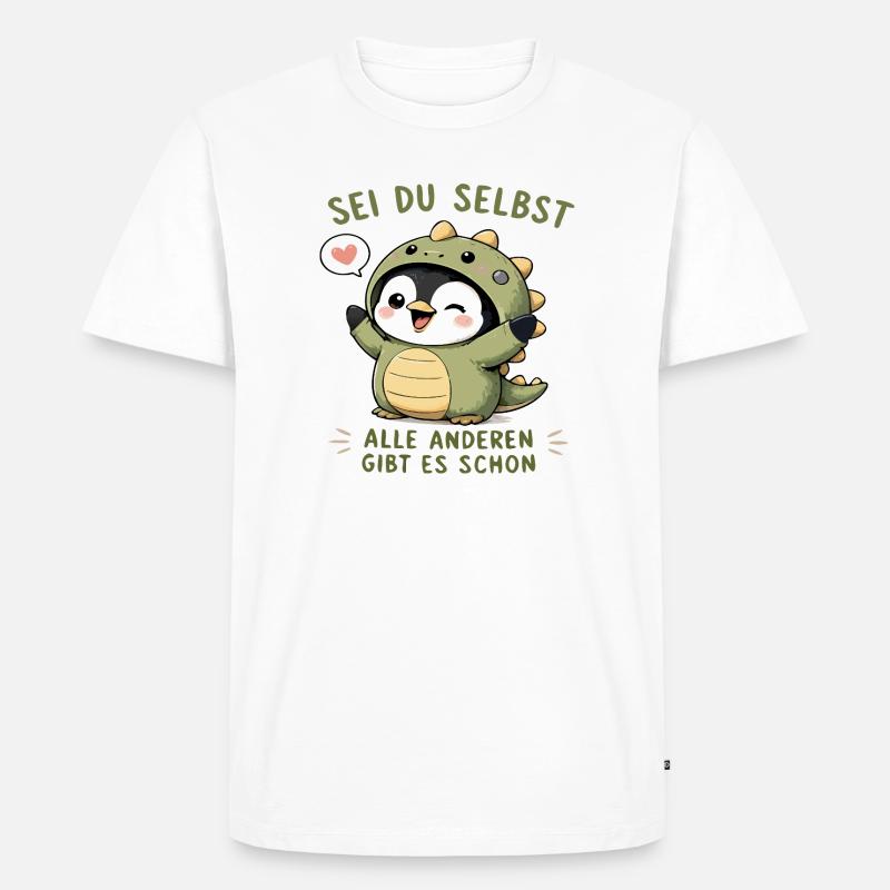 Sei du selbst - Pinguin - Männer Premium Bio T-Shirt - Weiß
