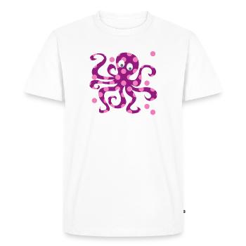Octopus Dots Squid Pink Nursery - Men's Premium Organic T-Shirt - white - Front - Nico (187cm)