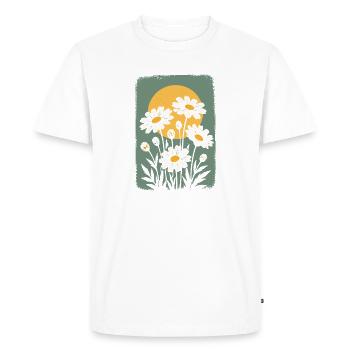 Des marguerites dans le cercle du soleil - T-shirt Premium bio Homme - blanc - Devant - Nico (187cm)