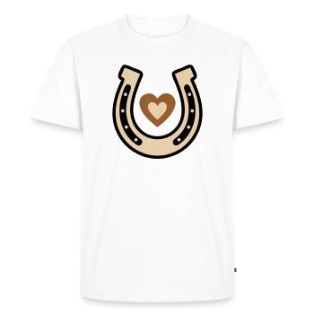 Horseshoe Heart Lucky Charm Riding - Men's Premium Organic T-Shirt - white - Front - Nico (187cm)