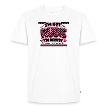 I'm honest, not unfriendly sarcasm - Men's Premium Organic T-Shirt - white - Front - Nico (187cm)
