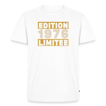 1976 50 ans Anniversaire Vintage Cadeau - T-shirt Premium bio Homme - blanc - Devant - Nico (187cm)
