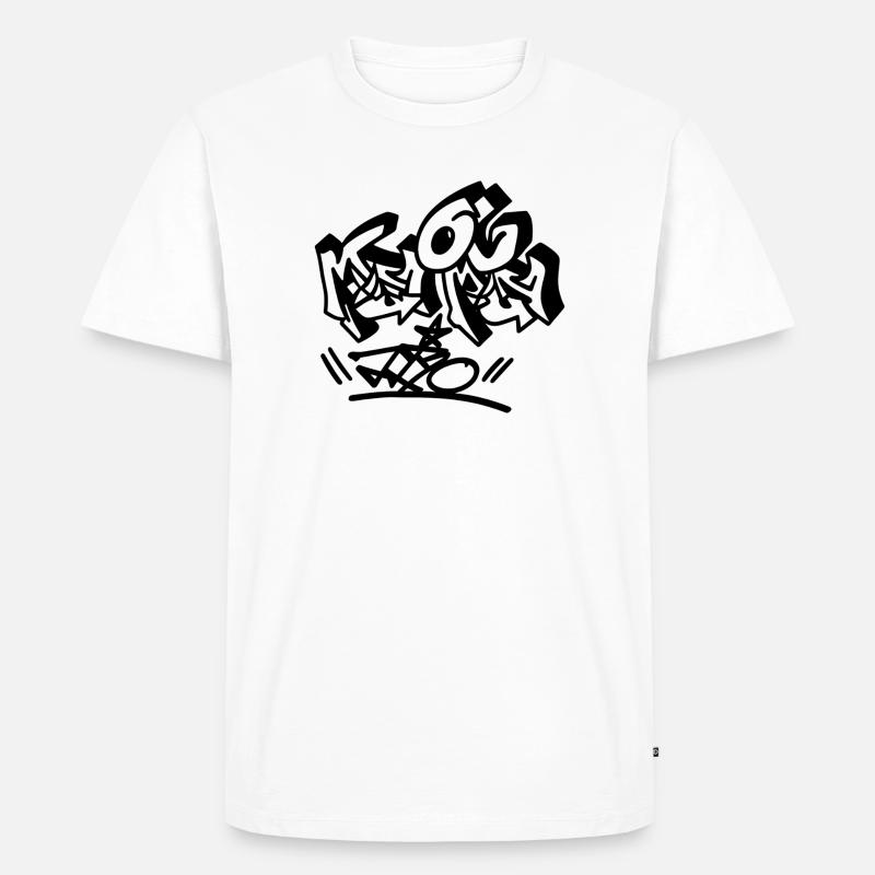 Explosive Graffiti Buchstaben - Männer Premium Bio T-Shirt - Weiß