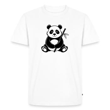 Panda avec du bambou - T-shirt Premium bio Homme - blanc - Devant - Nico (187cm)