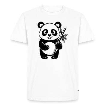 Panda avec bambou - T-shirt Premium bio Homme - blanc - Devant - Nico (187cm)