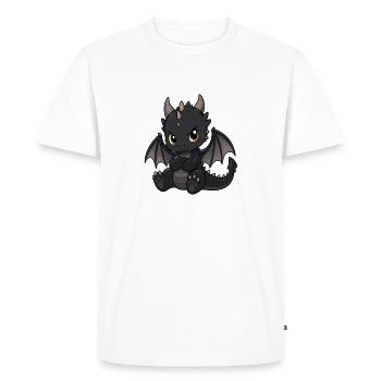 Petit Dragon Noir aux Ailes - T-shirt Premium bio Homme - blanc - Devant - Nico (187cm)