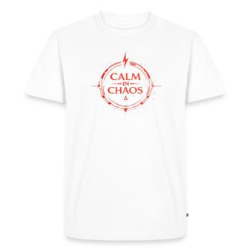 Calme dans le chaos - T-shirt Premium bio Homme - blanc - Devant - Nico (187cm)