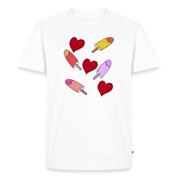  Eis Eiskrem Herzen Sommer Kinder - Men's Premium Organic T-Shirt - white - Front - Nico (187cm)